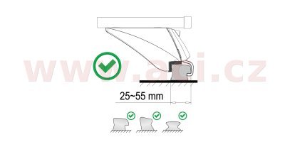 Strešný nosič zamykací hliníkový 120 cm, sada 2 ks, pre vozidla s pozdĺžnymi nosčmi integr. do strechy, ALU-INTEGRAL TÜV