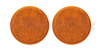 univerzální odrazka kulatá, samolepící, oranžová (průměr 50 mm) 2 ks