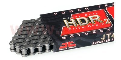 JT Chains - Reťaz 428HDR2, (bezkruhový, farba čierna, 132 článkov, vrátane rozpojovacej spojky)
