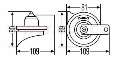 klakson (sada 2ks) 12 V, 400+500 Hz HELLA