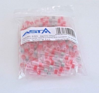 Asta - Zmršťovacie bužírky s cínom, 2.7 x 40mm, 100ks