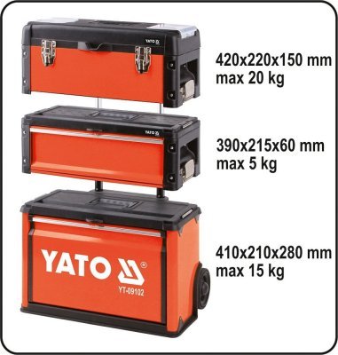 Yato - Vozík na náradie 3 sekcie 1 zásuvka