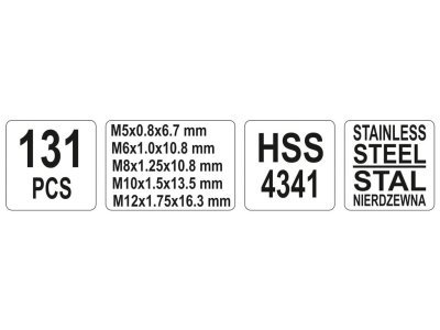 Yato - Súprava na opravu závitov M5 - M12 131ks