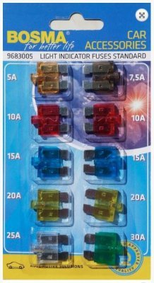 Bosma - Poistky ploché štandard s LED indikátorom 10ks