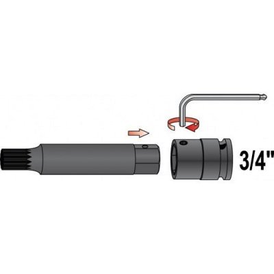 Yato - Sada rázových bitov SPLINE 3/4" M12-M18 6ks