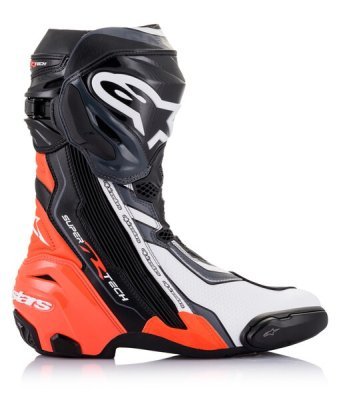 ALPINESTARS - Topánky SUPERTECH R, (čierna/červená fluo/biela/šedá, veľ. 48)