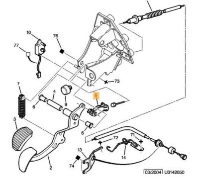 OEM PSA - Spojovacie lanko spojky PEUGEOT 212822