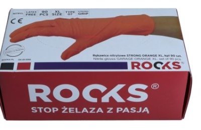 ROOKS OK-09.0006 Nitrilové rukavice STRONG ORANGE, XL, 50 ks