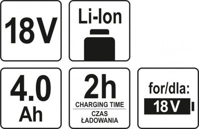 Yato - náhradná batéria Li-Ion 18V 4.0Ah