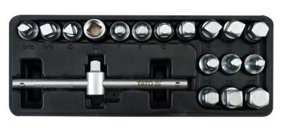 Yato - Sada kľúčov na skrutky olejovej vane 3/8" 18ks