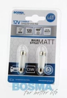 LED 12V C5W SV8,5 10x36MM 27XSMD2835-MATT biele 2ks