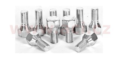 šroub kola, závit M12x1.25, kuželové sedlo, délka závitu 22 mm, celková délka 40 mm, velikost klíče 19 (sada 10 ks)