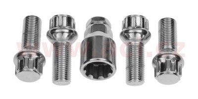 Bezpečnostné skrutky M14x1,5x27 mm, polguľa, 4 ks
