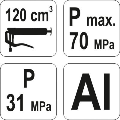 Yato - maznica páková 120 cm³ na kartuše