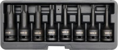 YATO - Sada bitov rázové TORX T30-T80, 1/2", 8ks