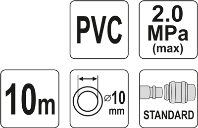 YATO - Hadica vzduchová PVC 10mm 10m