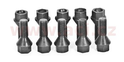 šroub kola, závit M12x1.5, kuželové sedlo, délka závitu 26 mm, celková délka 50 mm, velikost klíče 17 (sada 10 ks)