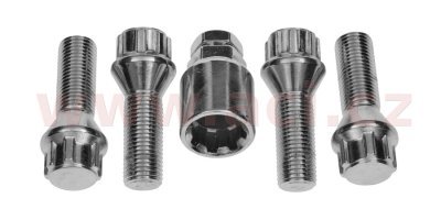 Bezpečnostné skrutky M14x1.5, kuželové sedlo, závit 32 mm (sada 4 ks)