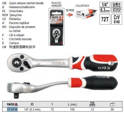 Yato - Račňa malá CrV 1/4"