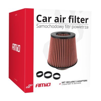 AMiO - Športový vzduchový filter + 3 adaptéry AF-Carbon