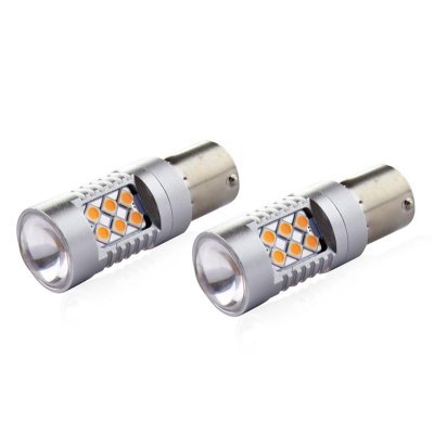 AMiO - LED žiarovky CANBUS 3030 24SMD 1156 BAU15S PY21W Oranžová 12V/24V