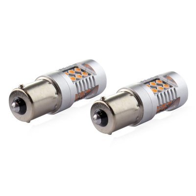 AMiO - LED žiarovky CANBUS 3030 24SMD 1156 BAU15S PY21W Oranžová 12V/24V