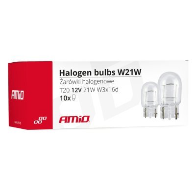 AMiO - Halogénové žiarovky T20 W21W W3x16d 12V 21W 10ks