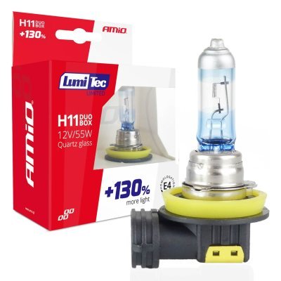 AMiO - Halogénový DUO blister (2ks) H11 12V 55W sada LumiTec LIMITED +130%
