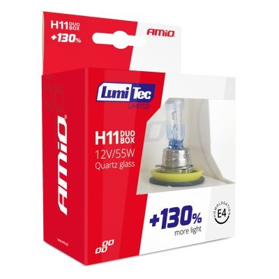 AMiO - Halogénový DUO blister (2ks) H11 12V 55W sada LumiTec LIMITED +130%