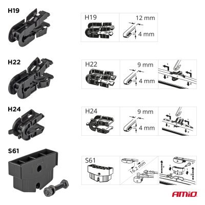 AMiO - Stierač 904 28" 700mm TRUCK T03