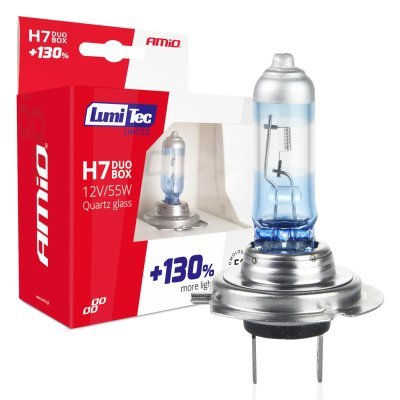 AMiO - Halogénový DUO blister (2ks) H7 12V 55W sada LumiTec LIMITED +130%