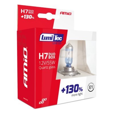 AMiO - Halogénový DUO blister (2ks) H7 12V 55W sada LumiTec LIMITED +130%