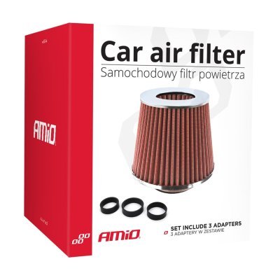 AMiO - Športový vzduchový filter + 3 adaptéry AF-Chrome