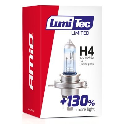 AMiO - Halogénová žiarovka H4 12V 60/55W LumiTec Limited +130%