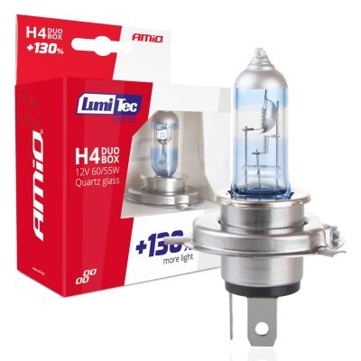 AMiO - Halogénový DUO blister (2ks) H4 12V 60/55W sada LumiTec LIMITED +130%