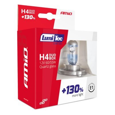 AMiO - Halogénový DUO blister (2ks) H4 12V 60/55W sada LumiTec LIMITED +130%