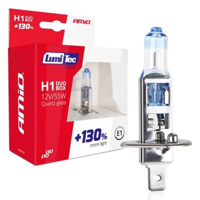 AMiO - Halogénový DOU blister (2ks) H1 12V 55W sada LumiTec LIMITED +130%