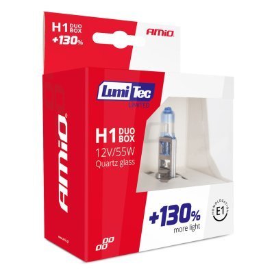 AMiO - Halogénový DOU blister (2ks) H1 12V 55W sada LumiTec LIMITED +130%