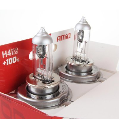 AMiO - Halogénový DUO blister (2ks) H4 12V 60/55W sada LumiTec SILVER +100%
