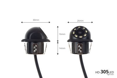 AMiO - Parkovací asistent TFT02 4,3" s kamerou HD-305-LED 4-senzorové čierne Truck