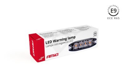 AMiO - Výstražné osvetlenie oranžové 4x3W LED R65 R10 12/24V IP67