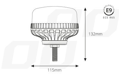 AMiO - Výstražný maják W03SB na jednu skrutku R65 R10 36LED 12/24 V IP56