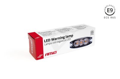 AMiO - Výstražné osvetlenie oranžové 3x3W LED R65 R10 12/24V IP67