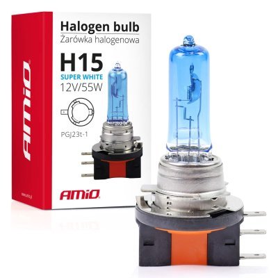 AMiO - Halogénová žiarovka H15 12V 55W Super White