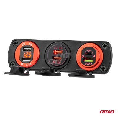 AMiO - Nabíjačka 2xUSB 12/24V MOD-04