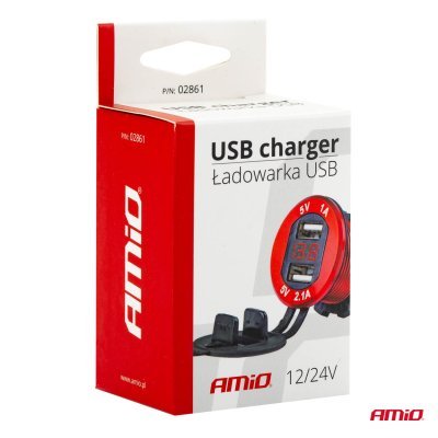 AMiO - Nabíjačka 2xUSB 12/24V MOD-11