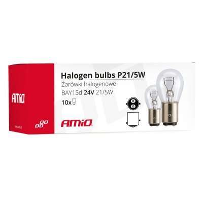 AMiO - Halogénové žiarovky P21/5W BAY15D 24V 21W/5W 10ks