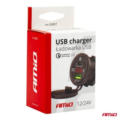AMiO - Nabíjačka USB+USB-C 12/24V MOD-07