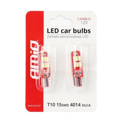 AMiO - LED žiarovky CANBUS 15SMD 4014 T10e (W5W) SILCA White 12V