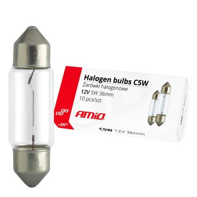 AMiO - Halogénové žiarovky C5W Festoon 36mm 12V 10ks